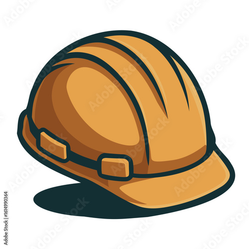 A cartoon-style yellow construction helmet with bold outlines