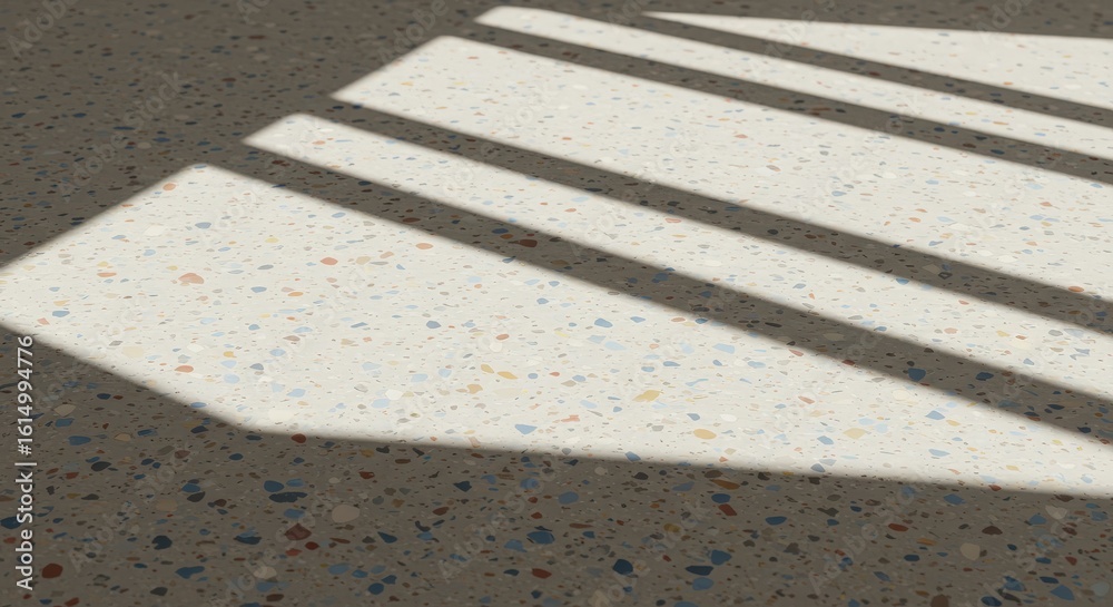 Fototapeta premium Sunlight Patterns on Textured Floor Surface with Shadows Cast