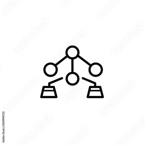 Network diagram nodes connected structure