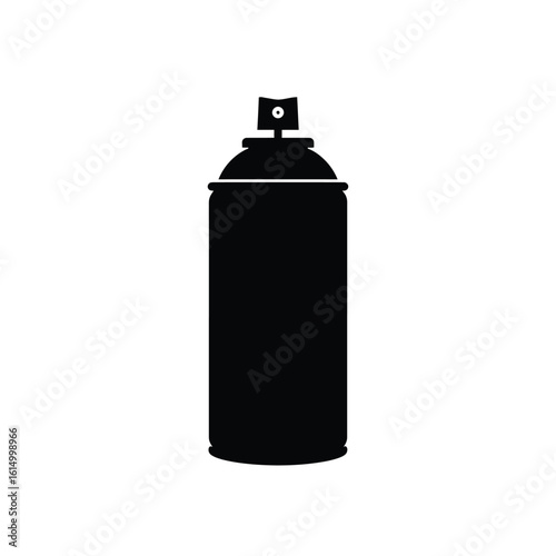 Black spray paint can with nozzle silhouette