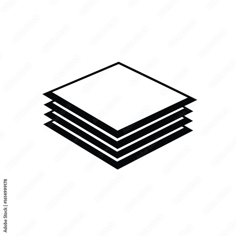 Stacked origami papers icon layers geometric Stacked origami papers icon layers geometric
