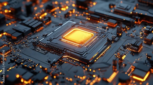 Obraz na płótnie motherboard merging processor socket