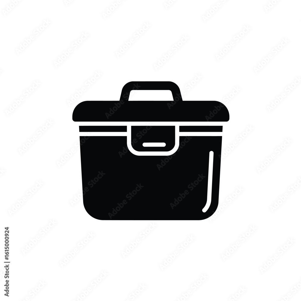 Black waterproof container icon vector Black waterproof container icon vector