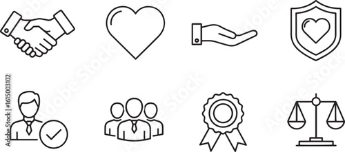 Trust & Honesty Line Icons Set