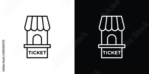 Ticket window icon vector illustration - high quality black style vector icons