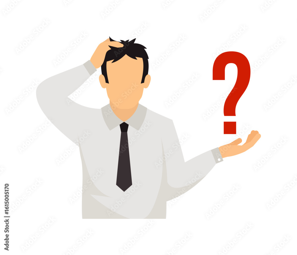 confuse business man illustration confuse business man illustration