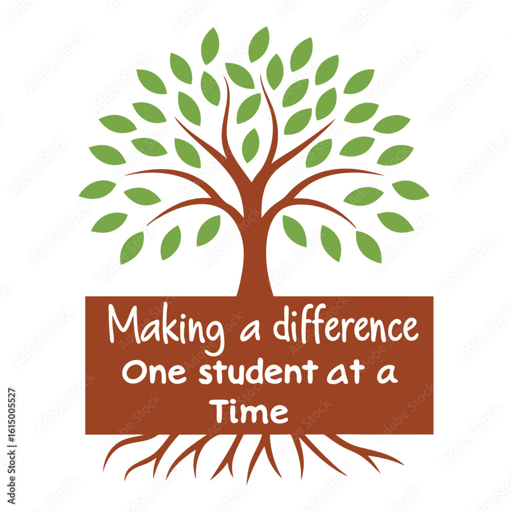 Obraz premium Back to school t shirt design making a difference tree