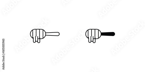 honey dipper set icon with white background vector stock illustration