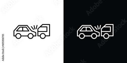 Rear end collision icon vector illustration - high quality black style vector icons