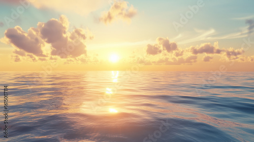 sky over calm sea. beach at sunset. sea and sunny sky on horizon over calm water