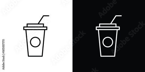 Plastic drinking cup icon vector illustration - high quality black style vector icons