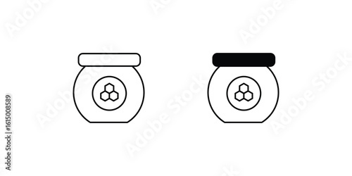 honey jar set icon with white background vector stock illustration