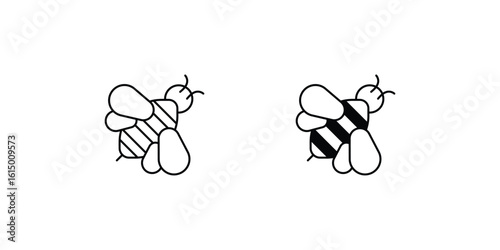 bee set icon with white background vector stock illustration