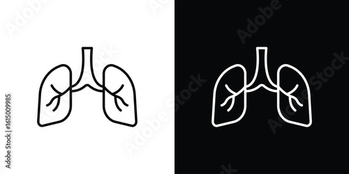 Human lungs icon vector illustration - high quality black style vector icons