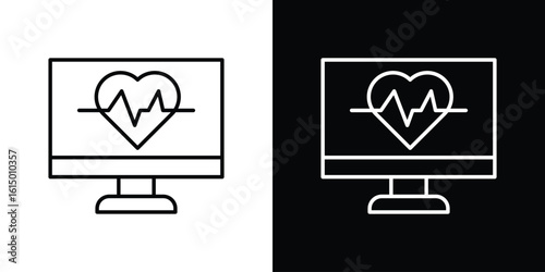 Heart rate monitor icon vector illustration - high quality black style vector icons