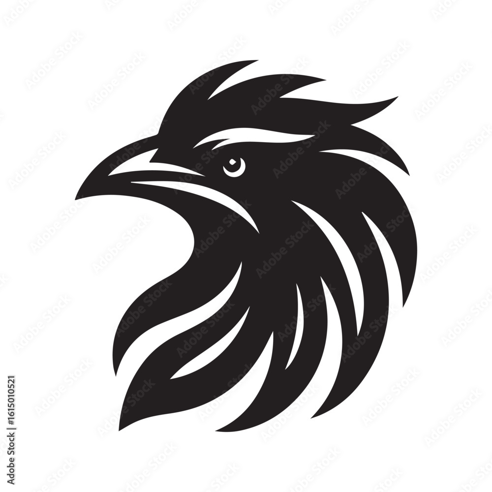 Obraz premium Bird face silhouette vector illustration.