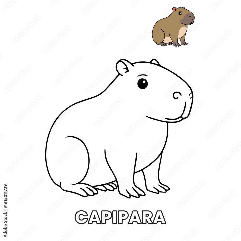 Obraz premium capybara Animal Children Coloring Pages