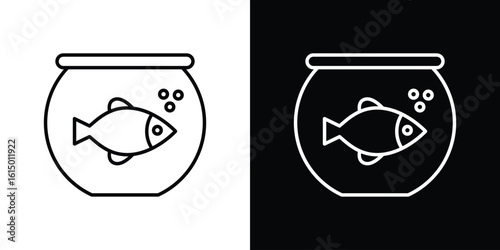 Fish bowl icon vector illustration - high quality black style vector icons