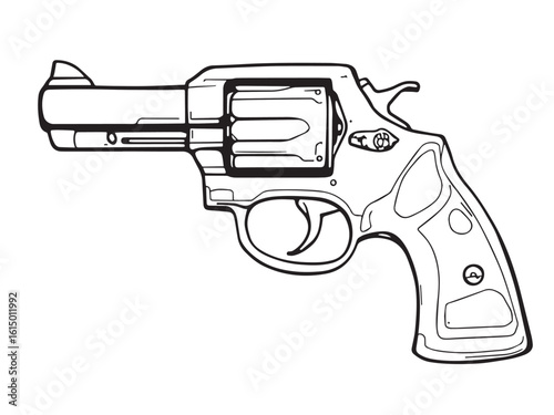 hand drawn guns vector minimal weapon icons