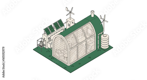 Sustainable greenhouse with renewable energy sources
