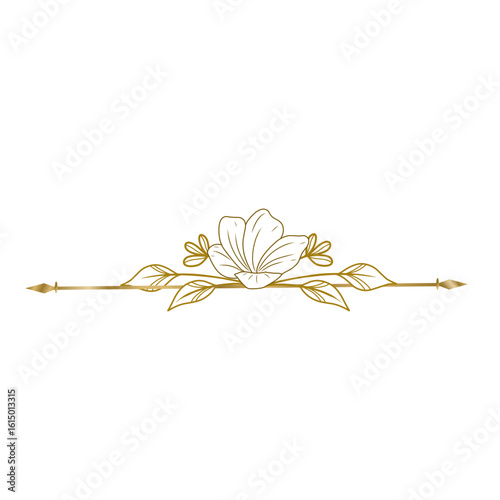 Gold floral divider line 