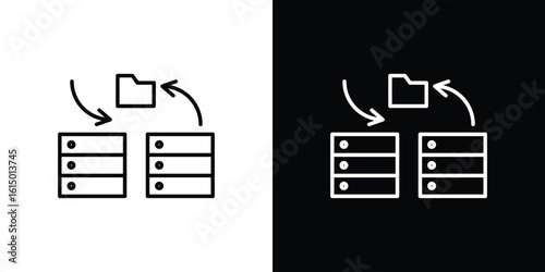 Data Migration icon vector illustration - high quality black style vector icons