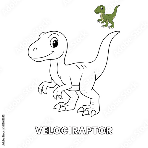 velociraptor Dinosaur Children Coloring Pages