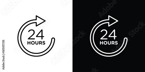 24 hours icon vector illustration - high quality black style vector icons