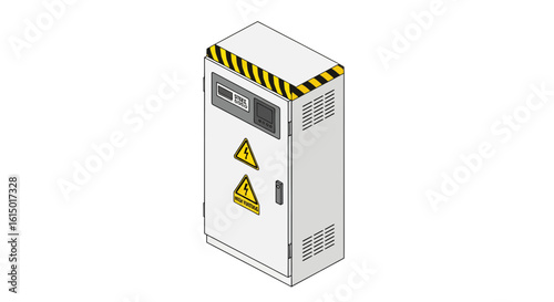 Electrical panel equipment with warning signs and control panel