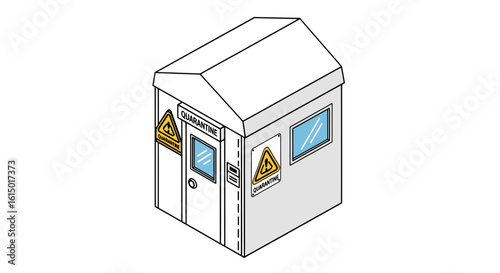 Quarantine Booth Structure Isolated on White Background