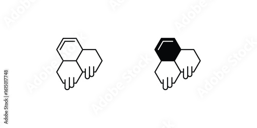 honey comb set icon with white background vector stock illustration