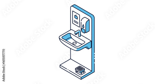 Handwashing station icon for hygiene and sanitation