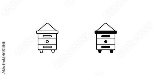 apiary set icon with white background vector stock illustration