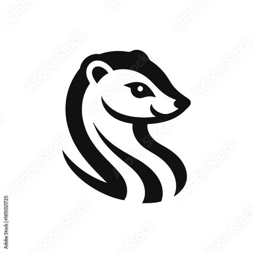 Minimalist Weasel Logo in Monochrome