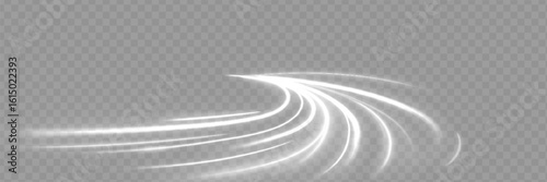 Light trail wave, fire path trace line and effect curve twirl. Neon motion effect. White special effect,speed police line. Road Magic of moving