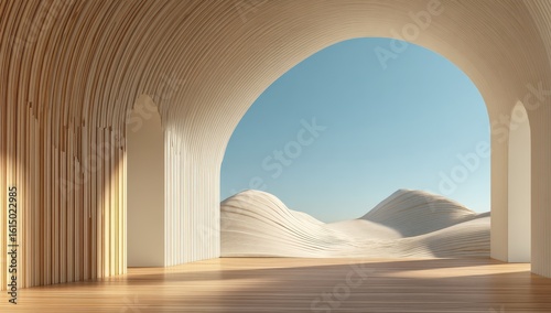 Archway to desert landscape