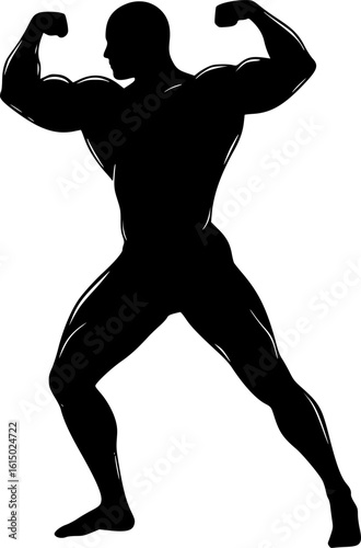 Gym Bodybuilder Silhouette Vector Illustration Design
