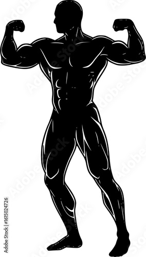 Gym Bodybuilder Silhouette Vector Illustration Design
