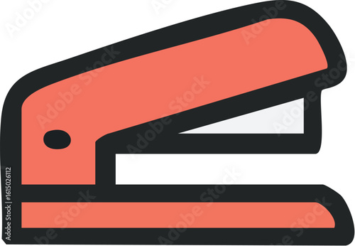 Red Stapler Icon Illustration.
