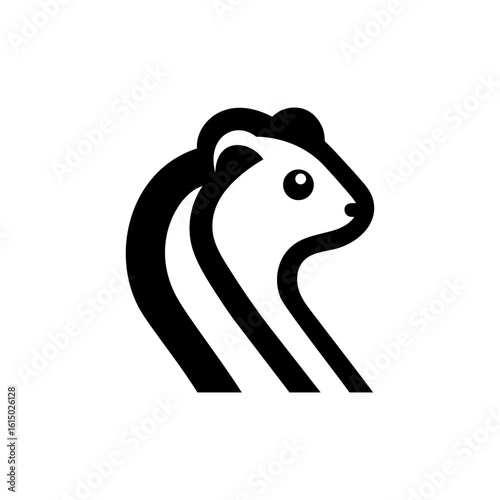 Simple Weasel Logo in Black