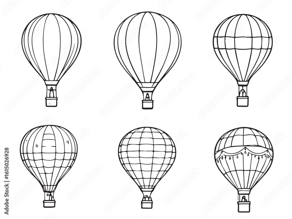 Obraz premium Detailed Hot air balloons in modern vector