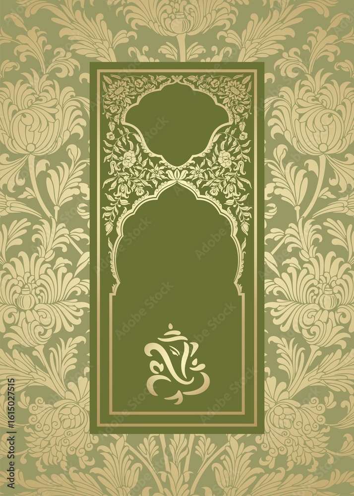 Obraz premium Ganesha, wedding card, royal Rajasthan, India 