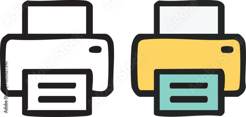 Simple Printer Icon in Two Styles.