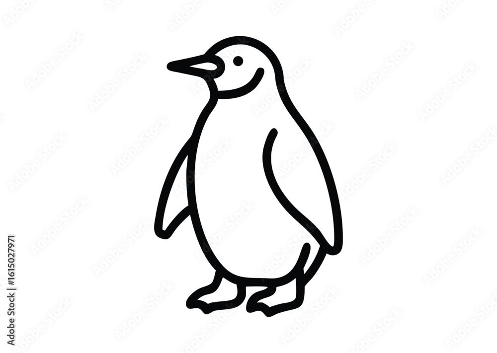 Naklejka premium Penguin line art Vector Illustration