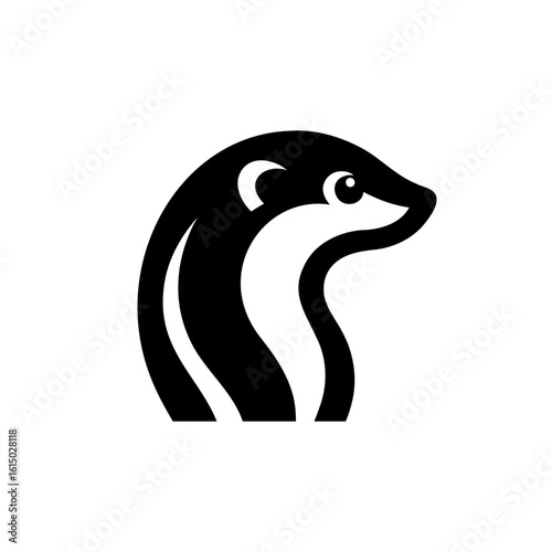 High Contrast Weasel Logo Vector