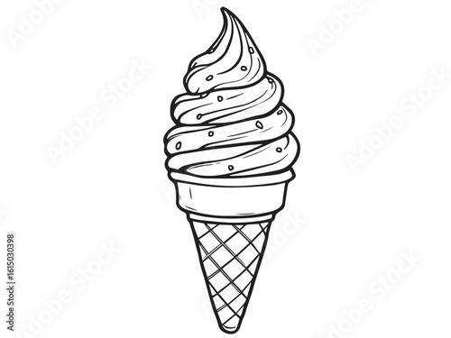 Assorted ice cream cone vector outlines in simple style