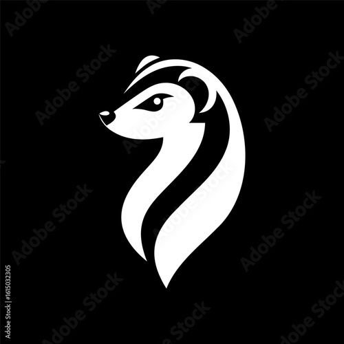 Black Weasel Badge Logo Design