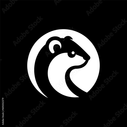 Elegant Weasel Design in Monochrome