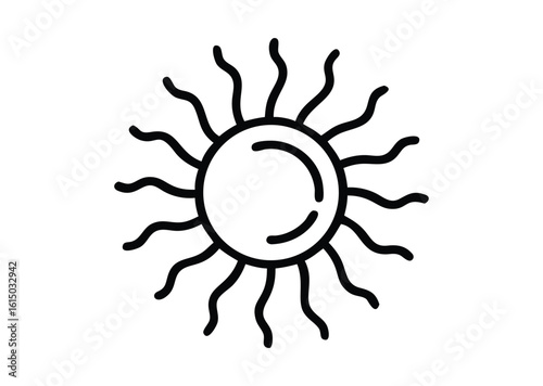 Sun line art Vector Illustration
