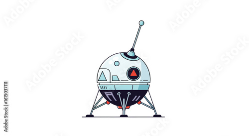 Futuristic lunar lander vehicle with advanced propulsion systems for interstellar exploration missions